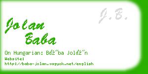 jolan baba business card